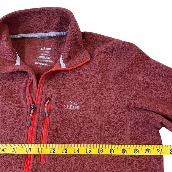 L.L. Bean Trail Fleece Men's Size Medium Rustic Red Full Zip 3-Season Wear - Picture 3 of 5